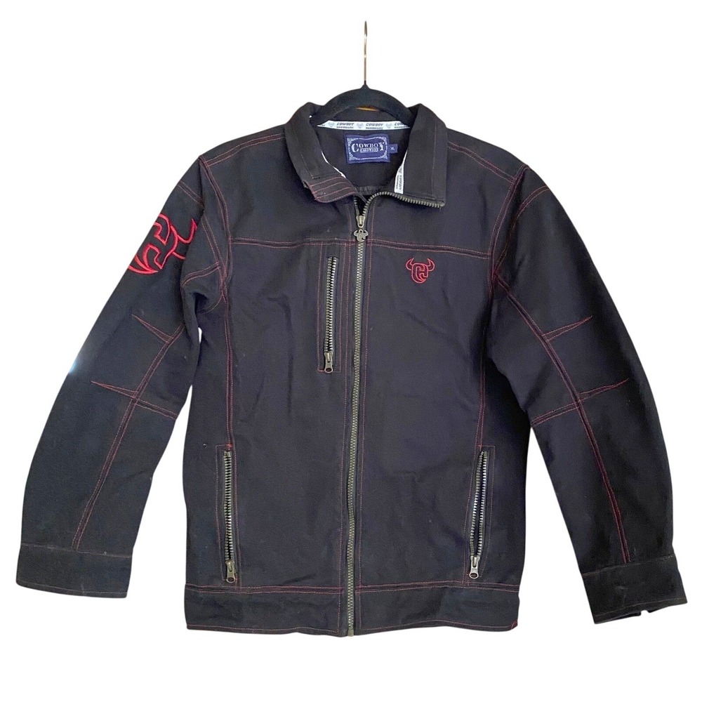 Cowboy Hardware Canvas Duck Black Jacket XL Western Rodeo Utility Workwear Gorp